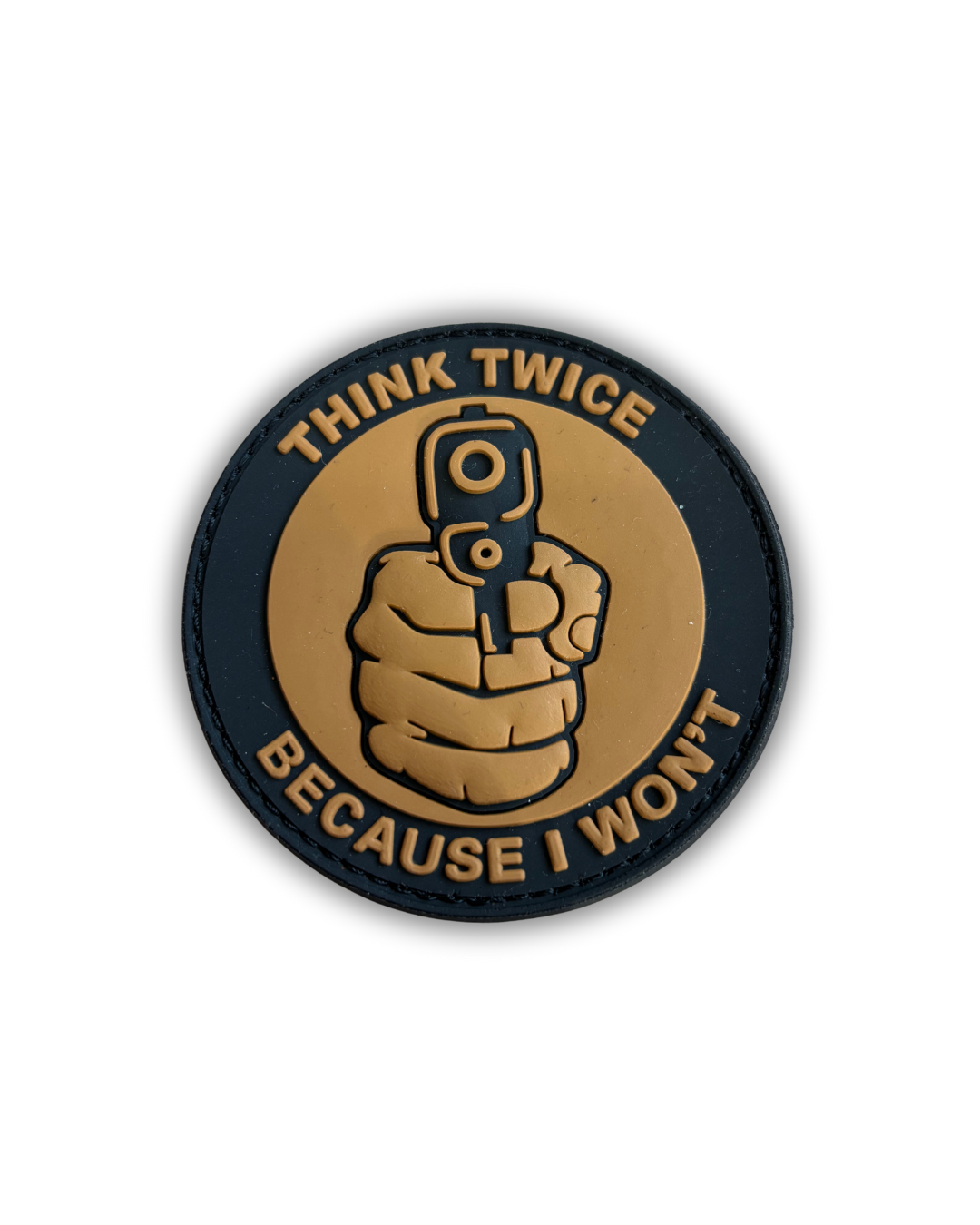 Rubberpatch "Think twice" - ALPHA AIM - Schießbücher