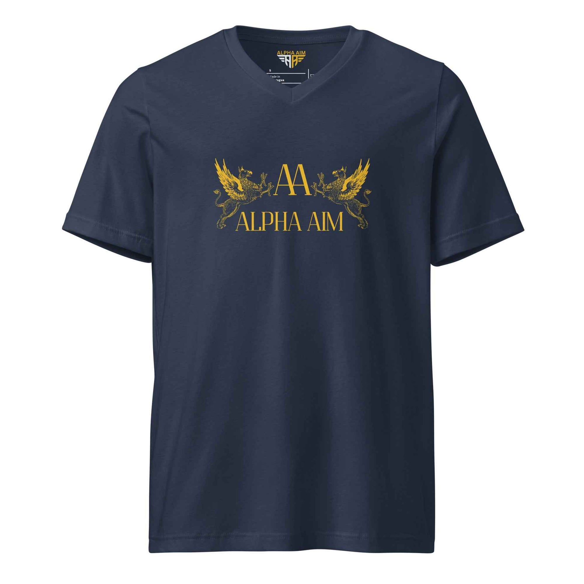 Kurzärmeliges Unisex-T-Shirt mit V-Ausschnitt
