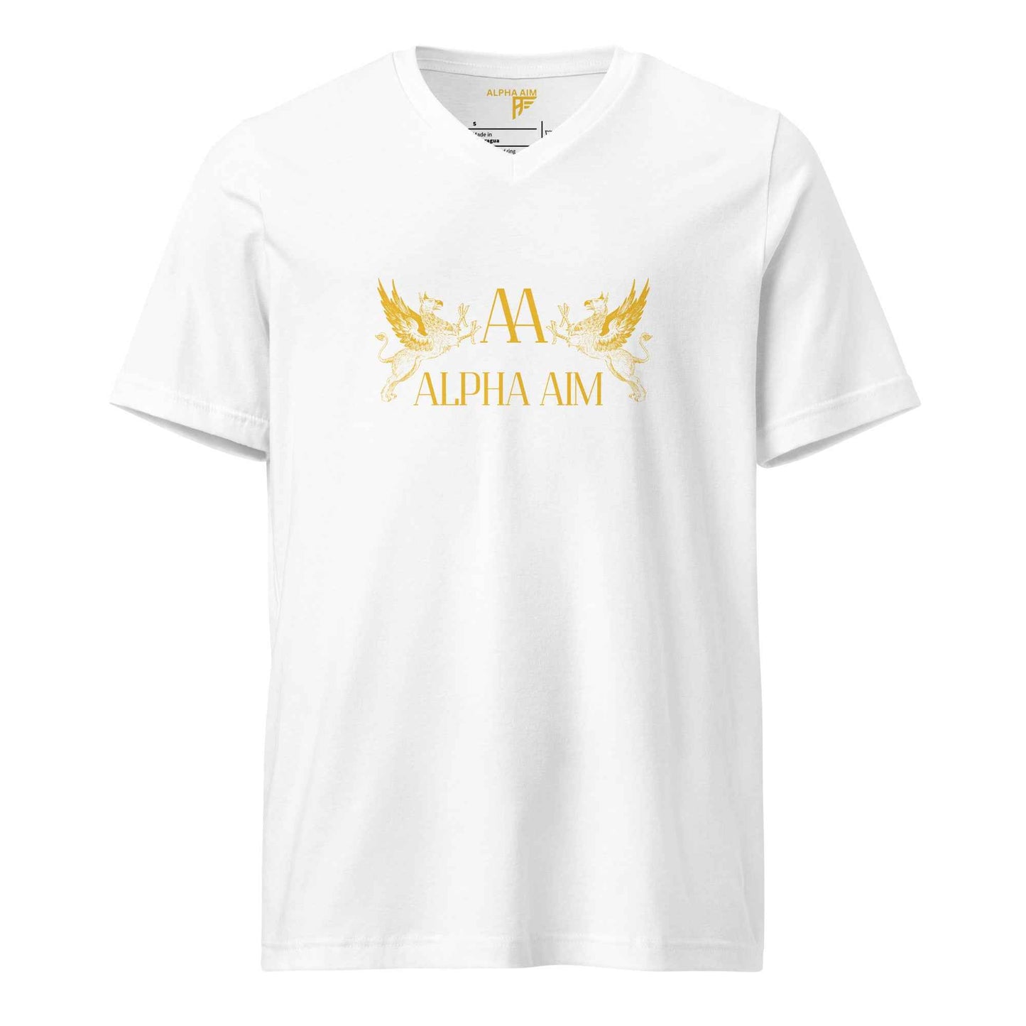 Kurzärmeliges Unisex-T-Shirt mit V-Ausschnitt